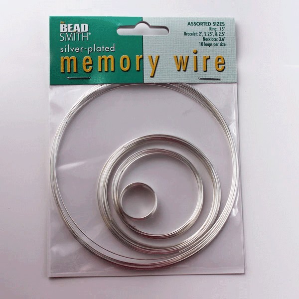 Beadsmith Memory Wire Assorted Sizes Silver Colour