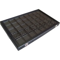 Gemstone Display Case with 40 Black Inserts (Inserts 40mm x 40mm)