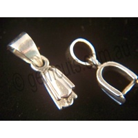 Pendant Pinch Clasp Fancy with Bail - Medium - Sterling Silver