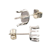 S/S Oval Snap-Tite Earring Setting 