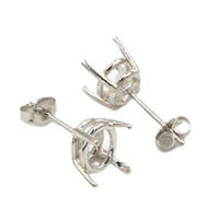 Sterling Silver Premium Oval Earring Setting-Sold as a pair - with backs