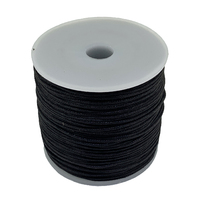 Waxed Cotton Cord - Round - Black - 1.5mm 100 Metre Roll