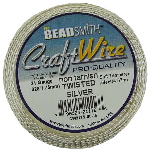 Craft Wire 21GA Twisted - Silver