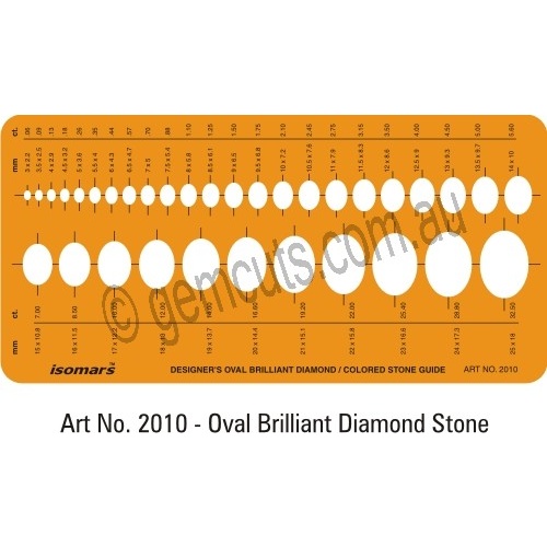 Jewellery Design Template - Oval Brilliant Diamond / Coloured Stone Guide (2010)