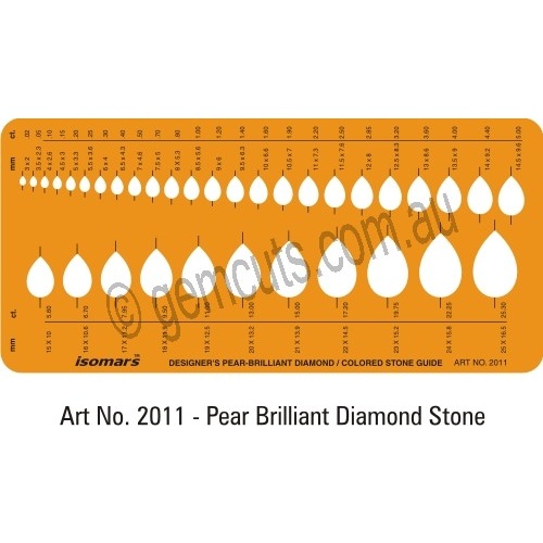 Jewellery Design Template - Pear-Tear Drop / Coloured Stone Guide (2011)