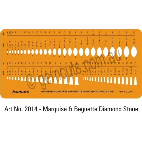 Jewellery Design Template - Marquise & Baguette Stone Guide (2014)