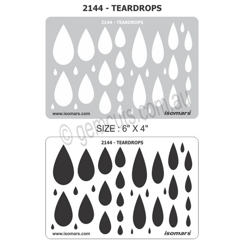 Metal Clay Design Template - Tear Drops (2144)