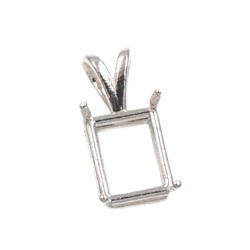 Emerald cut best sale pendant settings
