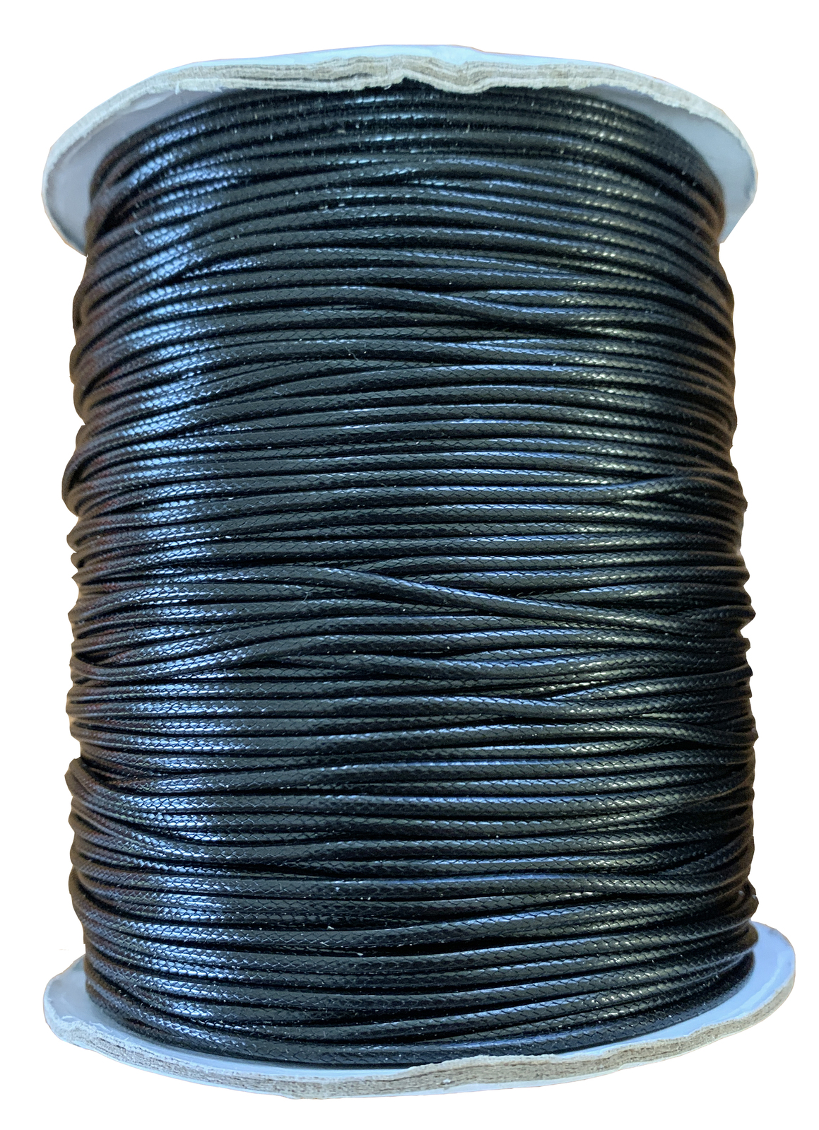Korean Waxed Cotton Cord - Round - Black - 2mm (Per Metre)