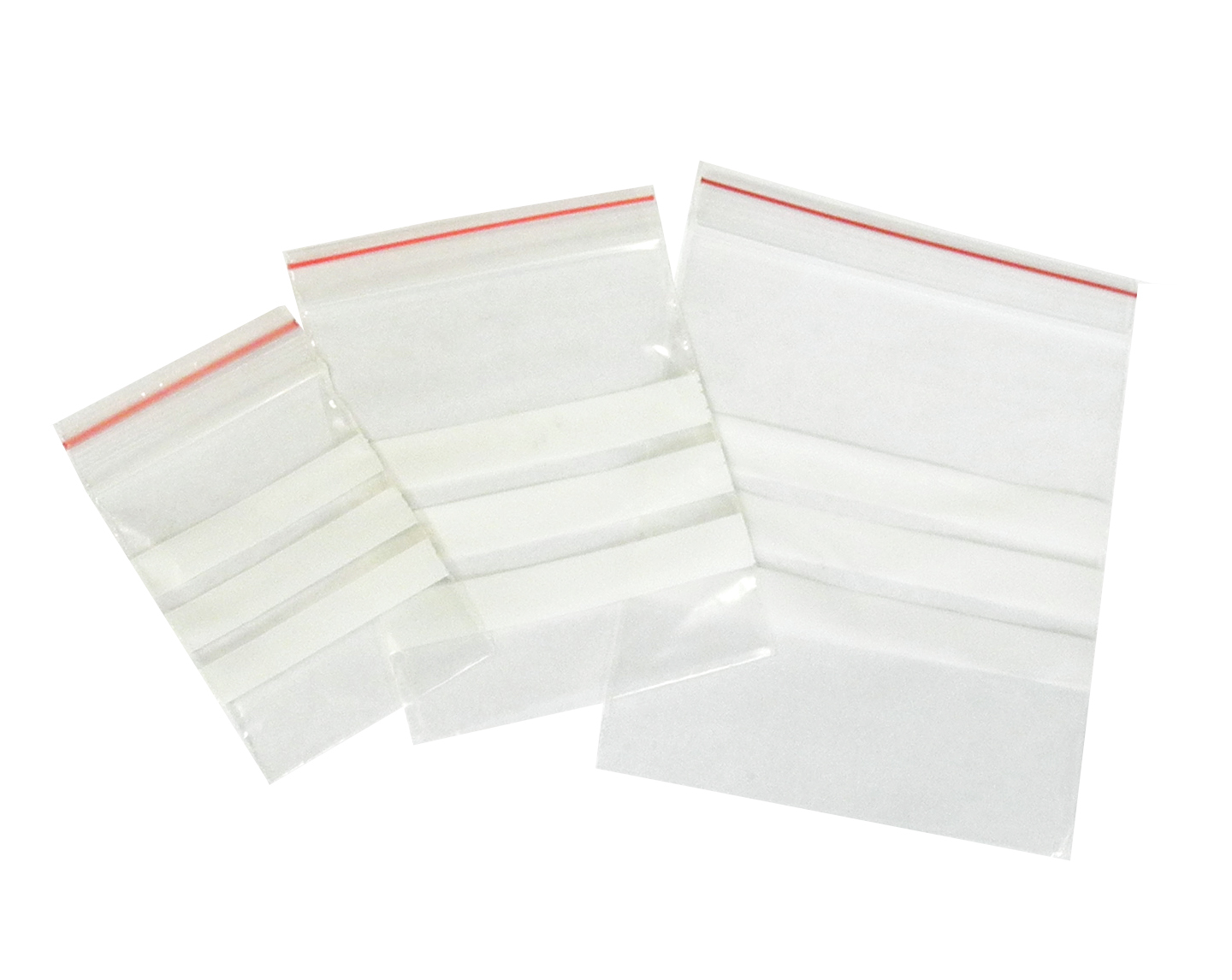 Zip Lock Bag with 3 White Strips 100 Pack