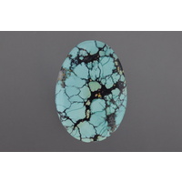 Chinese Spiderweb Turquoise Oval Cabochon