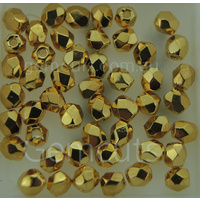 Fire Polish 3mm Spacer Beads - Plated Metallic 