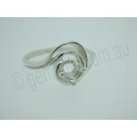 Ladies Round 4mm Fancy Swirl Ring Setting - Size 7