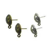 Antique Look Ear Stud Pair With Jump Ring