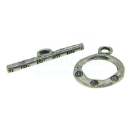 Silver Textured Toggle End Set