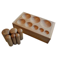 Doming Punch Set of 6 with Wooden Doming Block