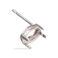 S/S Oval 4 Claw Cabochon Earring Setting - Sterling Silver