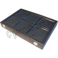 Gemstone Display Case with 6 Black Inserts (90mm x 90mm Inserts)