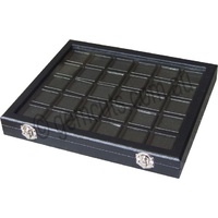 Gemstone Display Case with 30 Black Inserts (inserts 40mm x 40mm)