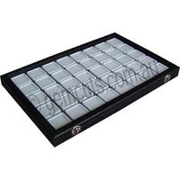 Gemstone Display Case with 40 White Inserts (Inserts 40mm x 40mm)
