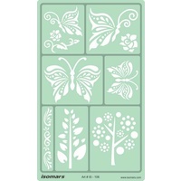 Artistic Designing Template Stencil - Flowers & Butterflies