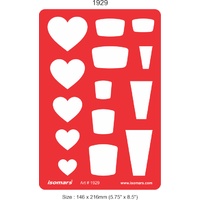 Metal Clay Design Template - Gemstone Shapes - Hearts