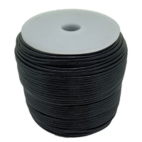 Leather Cord - Round - Black (Roll)