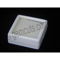 Plastic Display Box with Glass Lid 30mm x 30mm White