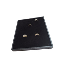 Small Ring Display Insert with Tray - Black Velvet