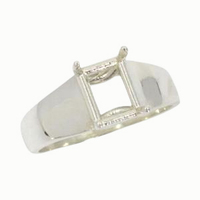 Emerald Ring Setting - Sterling Silver