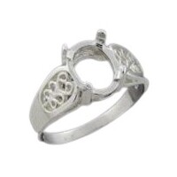 Filigree Oval Ring Setting - Sterling Silver