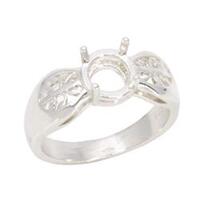 Filigree Round Ring Setting - Sterling Silver