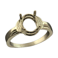 Oval Whale Design Ring Setting - Sterling Silver
