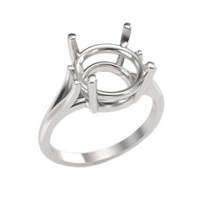 Premium Round Cathedral Style Ring Setting-approx 8 mm stone - Sterling Silver