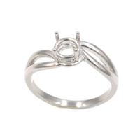 Premium Split Shank Semi-Swirl Ring Setting Round - Sterling Silver
