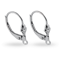 Sterling Silver Lever back Continental Earring with Hoop
