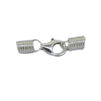 Sterling Silver Coil End Cap with Lobster Clasp