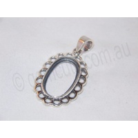 Sterling Silver Pendant 25mm x 18mm (Scalloped Edge)