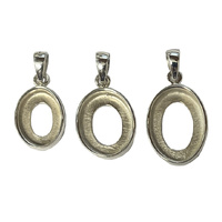 Sterling Silver Swing Bail Pendant - Calibrated Oval 20mm x 15mm