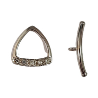 Sterling Silver Diamonte Toggle Clasp 12.00mm