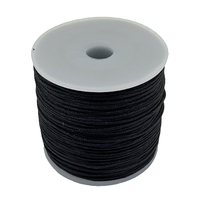 Waxed Cotton Cord - Round - Black - 1.5mm 100 Metre Roll