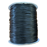 Korean Waxed Cotton Cord - Round - Black (Per Metre)
