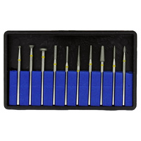 Diamond Plated Carving Burr Set of 10 - Fine 600#