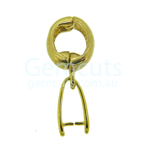 Pinch Clasp with Opening Magnetic Pendant Bail - Gold