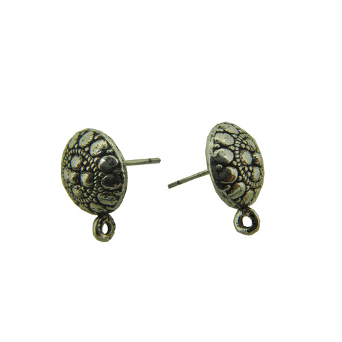 Antique Look Ear Stud Pair With Jump Ring