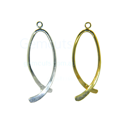 Fancy Twist Pinch Bail - Gold
