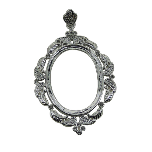 Fancy 35x26mm Oval Setting - Silver Colour