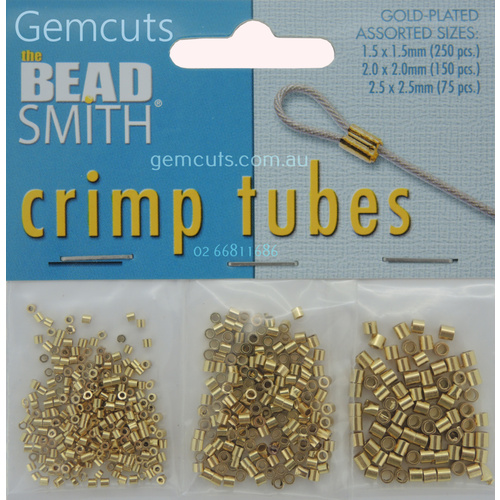 Crimp Tubes Assorted Sizes - Gold Plated