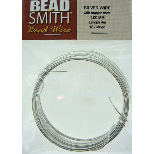 German Beadwire Silver 14 Gauge 1.5mm 1.8m