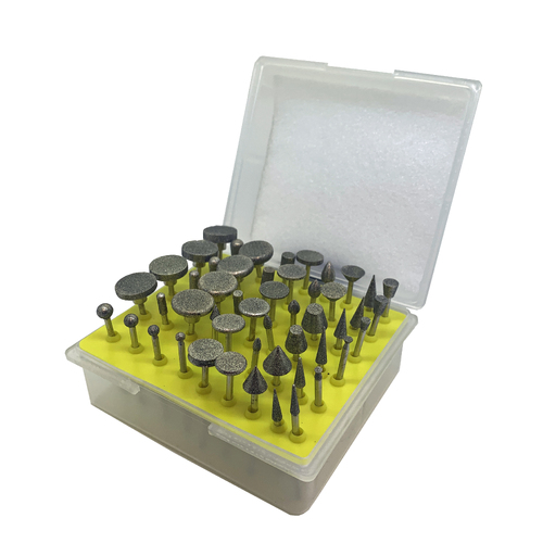 Diamond Plated Carving Burr Set of 50 - 2.35mm Shaft